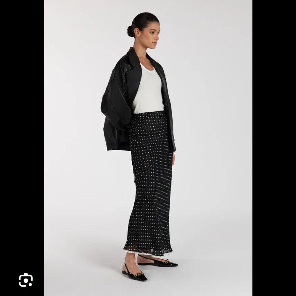 DISSH Black Polka Dot Midi Skirt